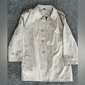 VTG Oleg Cassini Men's Trench Coat Jacket Overcoat Beige Size 46 Regular